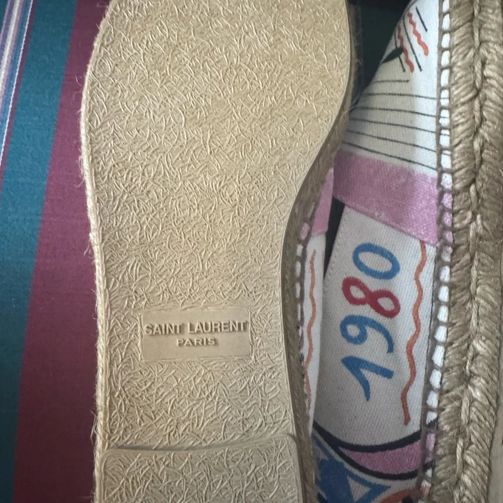Yves Saint Laurent Perseo Canvas Espadrilles European Sz 41, US 10.5 or 10. New - Picture 12 of 16